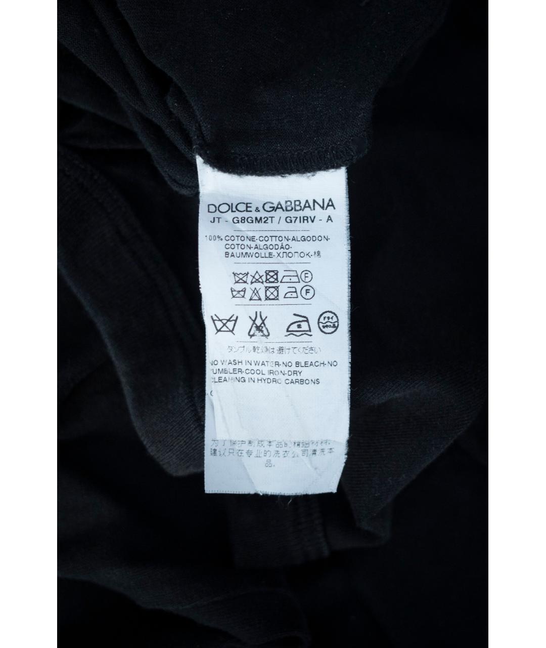 DOLCE&GABBANA Черная хлопковая футболка, фото 6