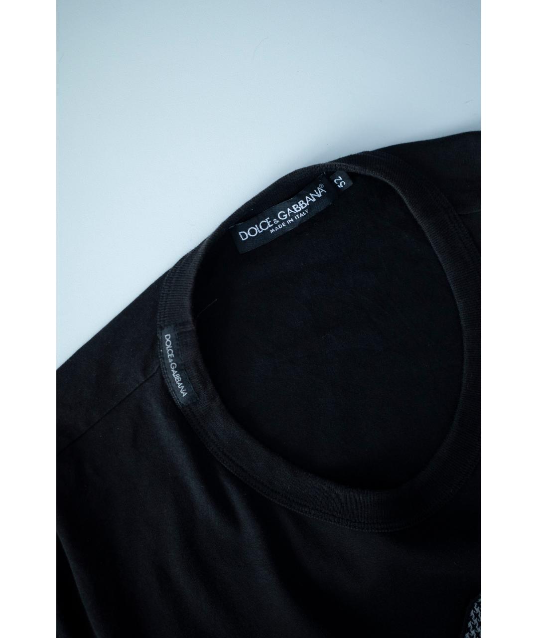 DOLCE&GABBANA Черная хлопковая футболка, фото 5
