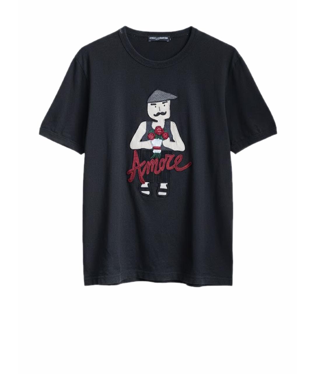 DOLCE&GABBANA Черная хлопковая футболка, фото 1