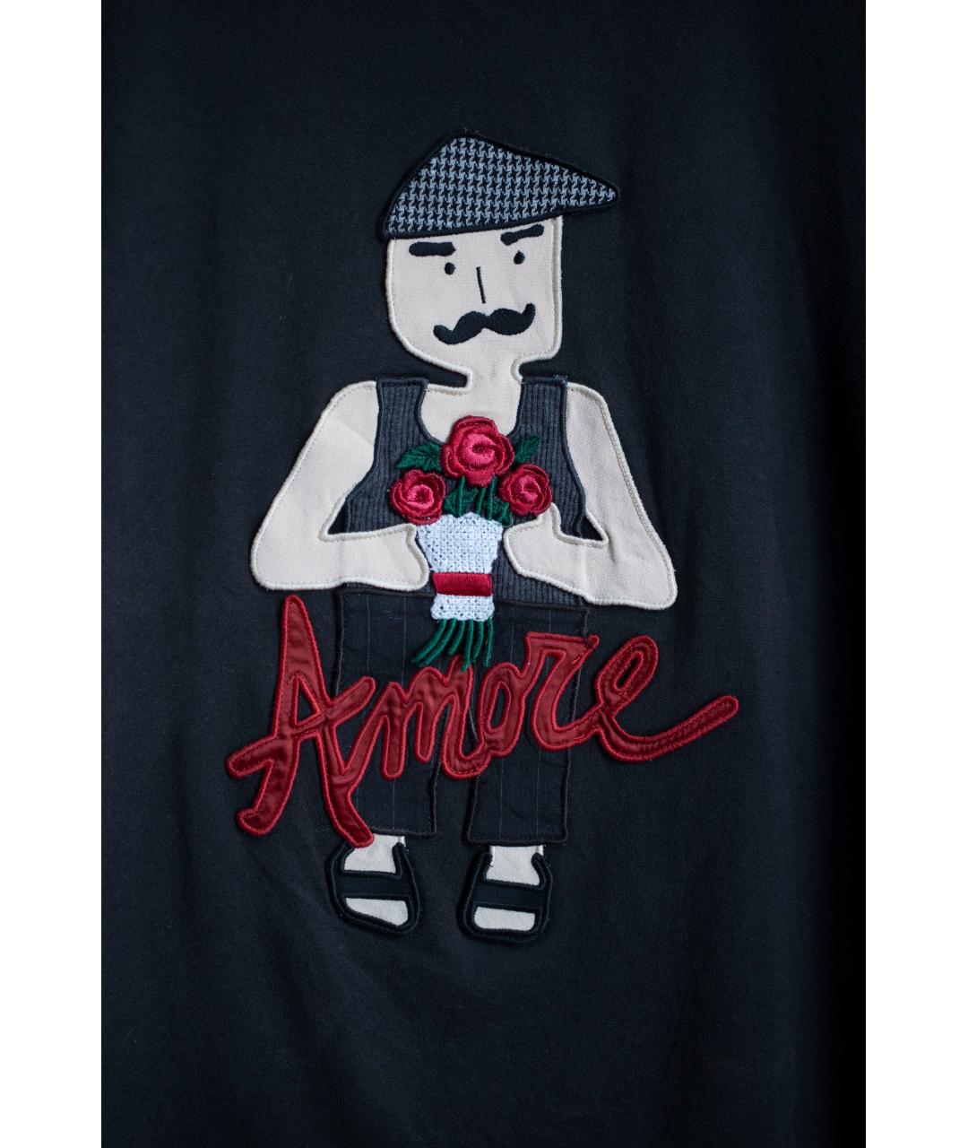 DOLCE&GABBANA Черная хлопковая футболка, фото 2