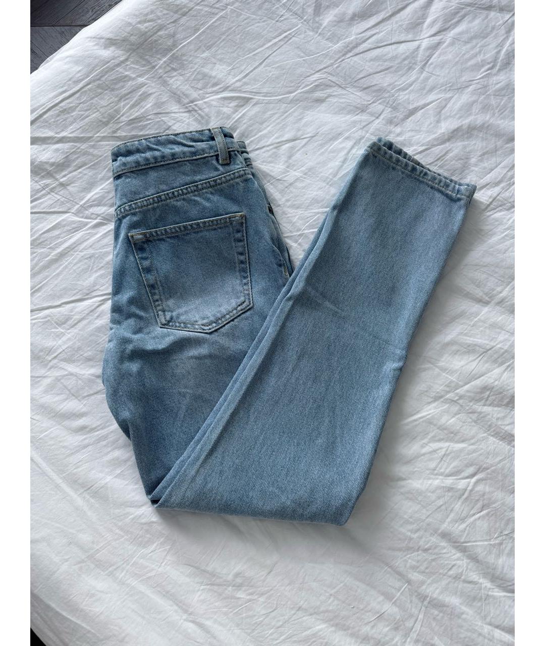 12 STOREEZ Голубые хлопковые прямые джинсы, фото 5