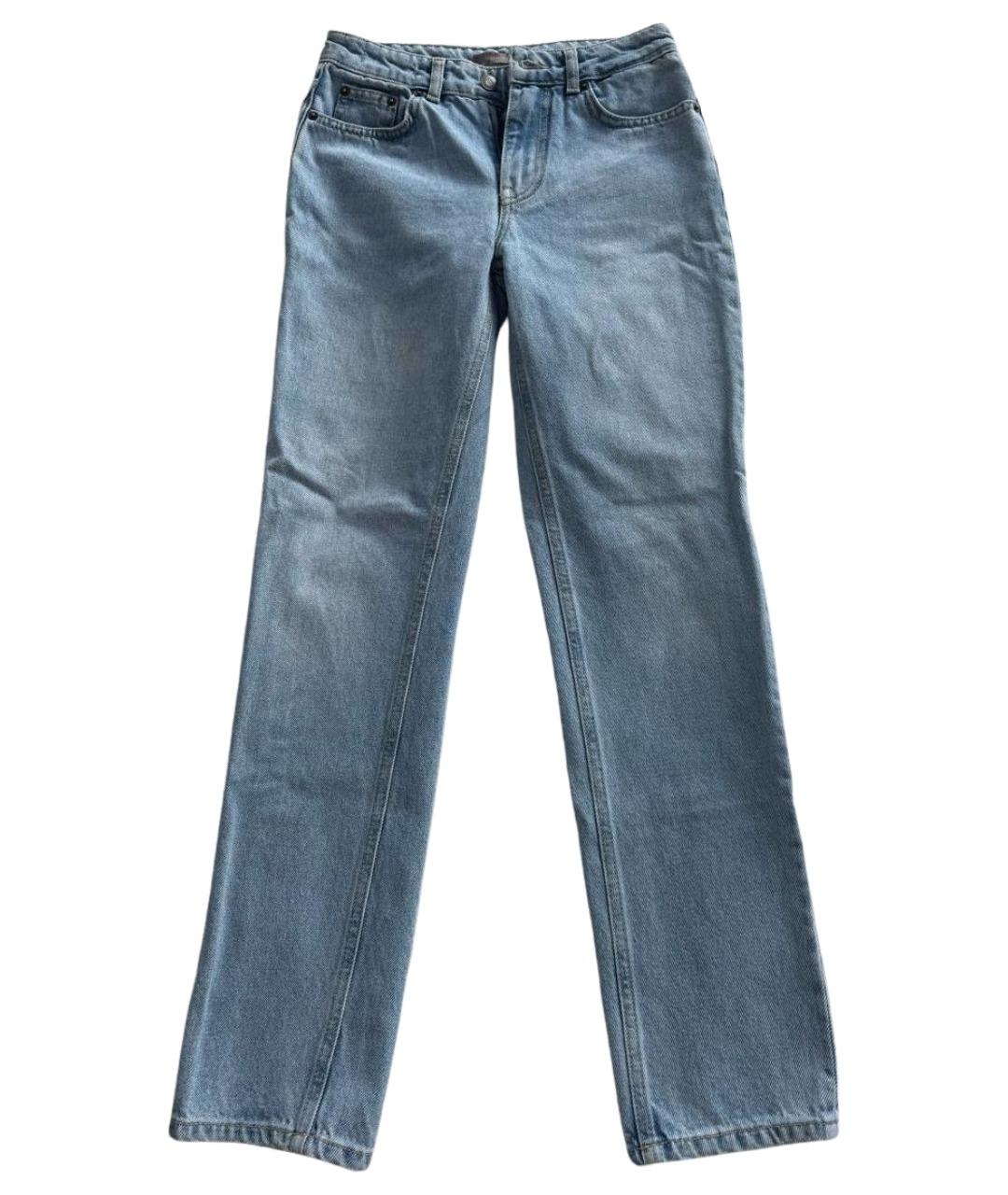 12 STOREEZ Голубые хлопковые прямые джинсы, фото 1