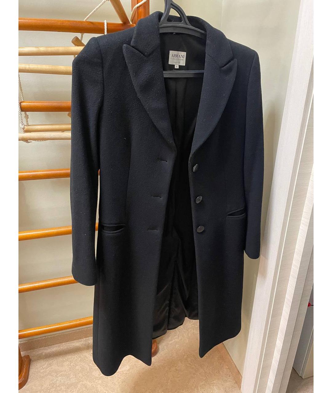 ARMANI COLLEZIONI Черное шерстяное пальто, фото 8