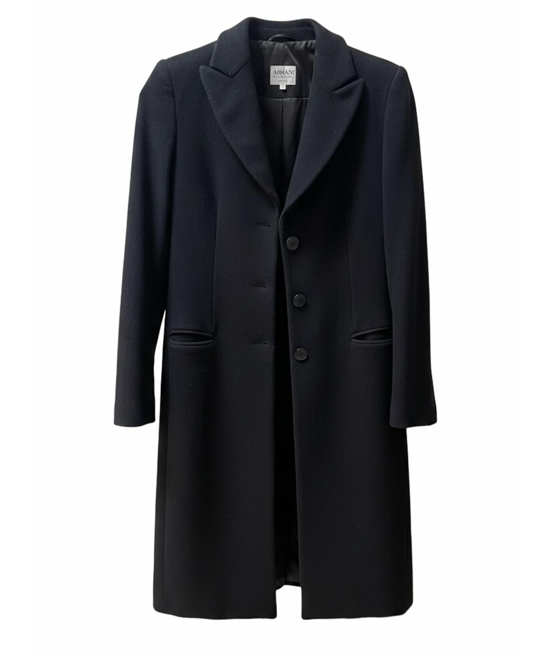 ARMANI COLLEZIONI Черное шерстяное пальто, фото 1