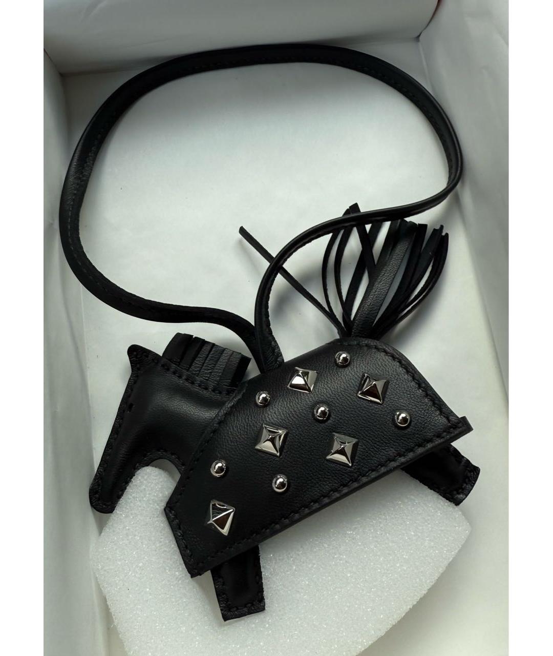 HERMES Черный брелок, фото 2