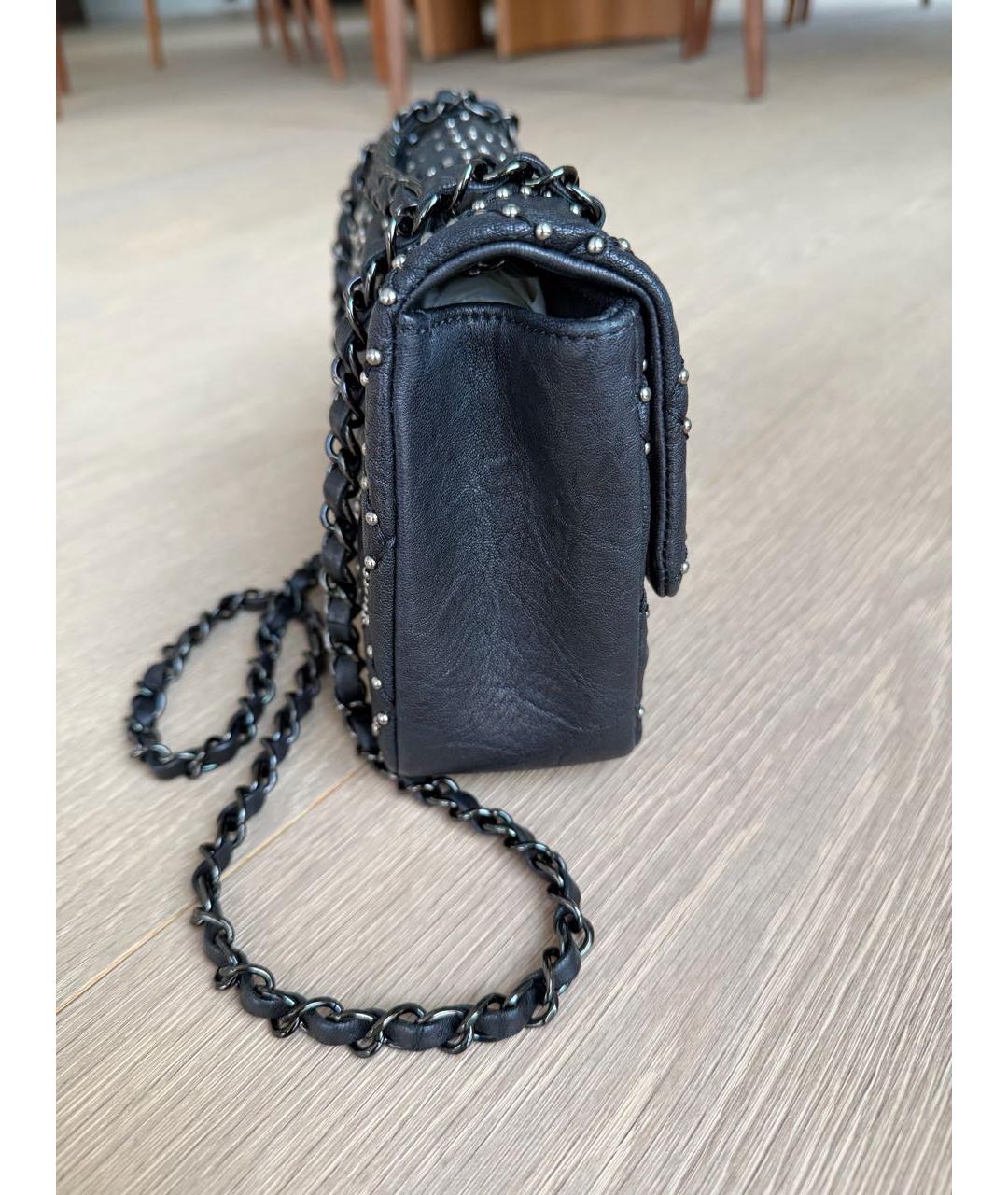 CHANEL Черная кожаная сумка через плечо, фото 8