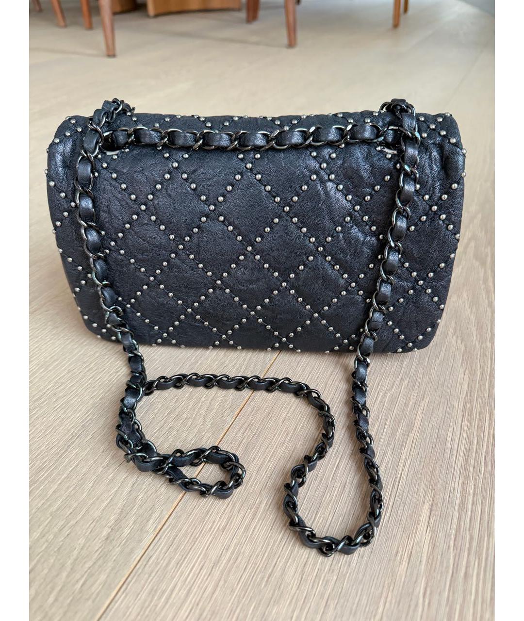 CHANEL Черная кожаная сумка через плечо, фото 6