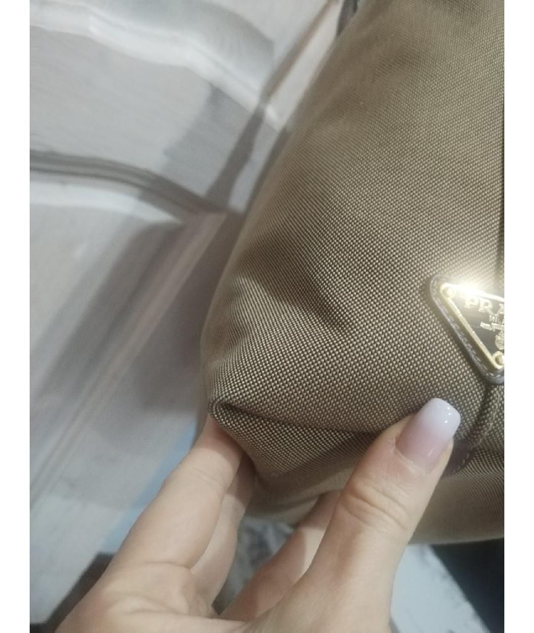 PRADA Бежевая кожаная сумка на плечо, фото 7