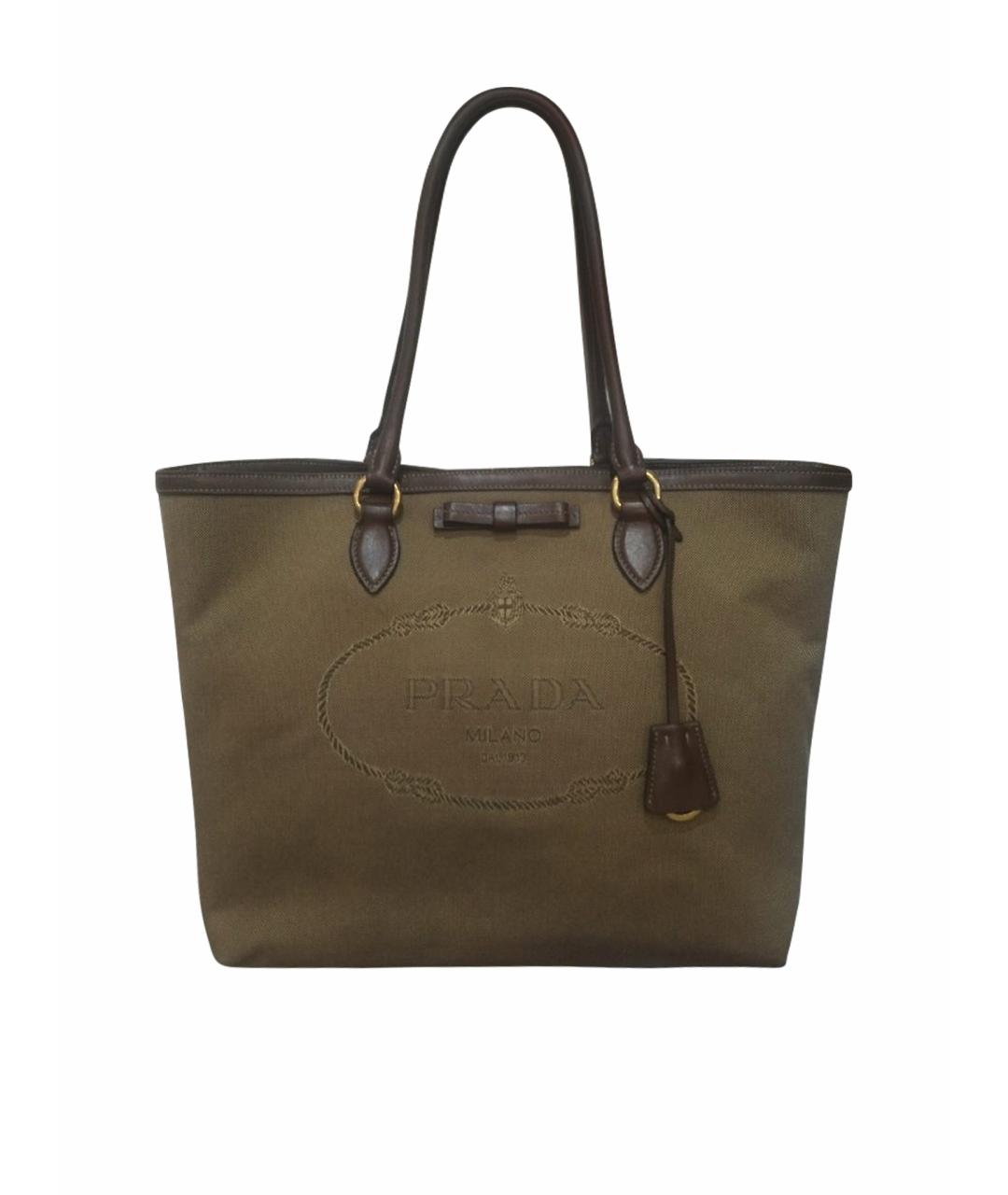 PRADA Бежевая кожаная сумка на плечо, фото 1