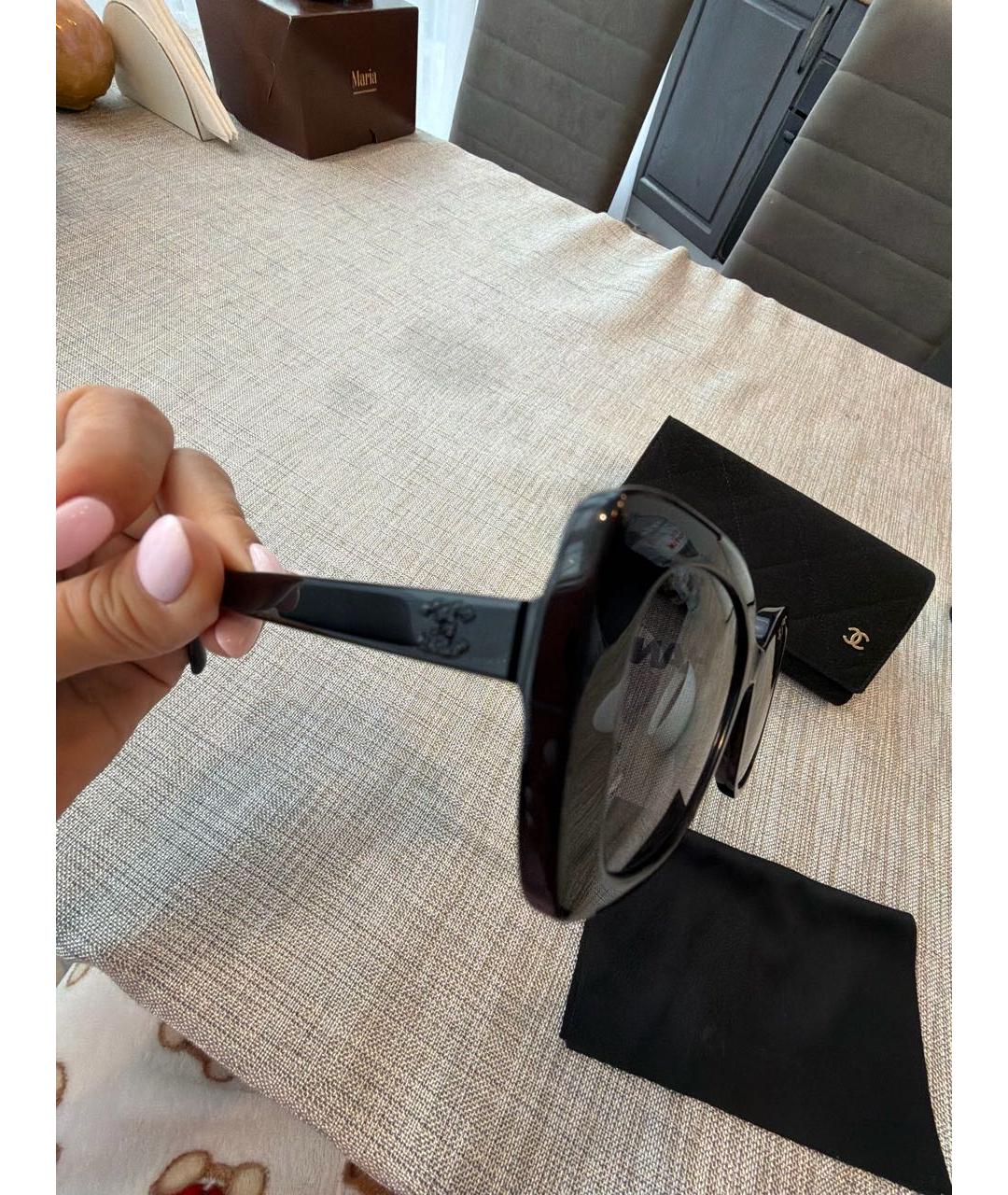 CHANEL Черные пластиковые солнцезащитные очки, фото 3