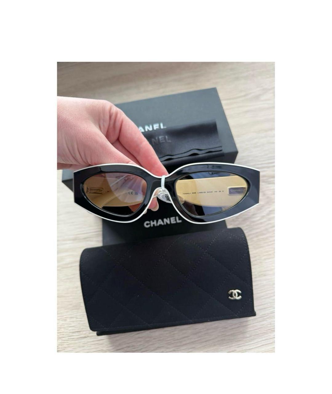 CHANEL Черные пластиковые солнцезащитные очки, фото 4