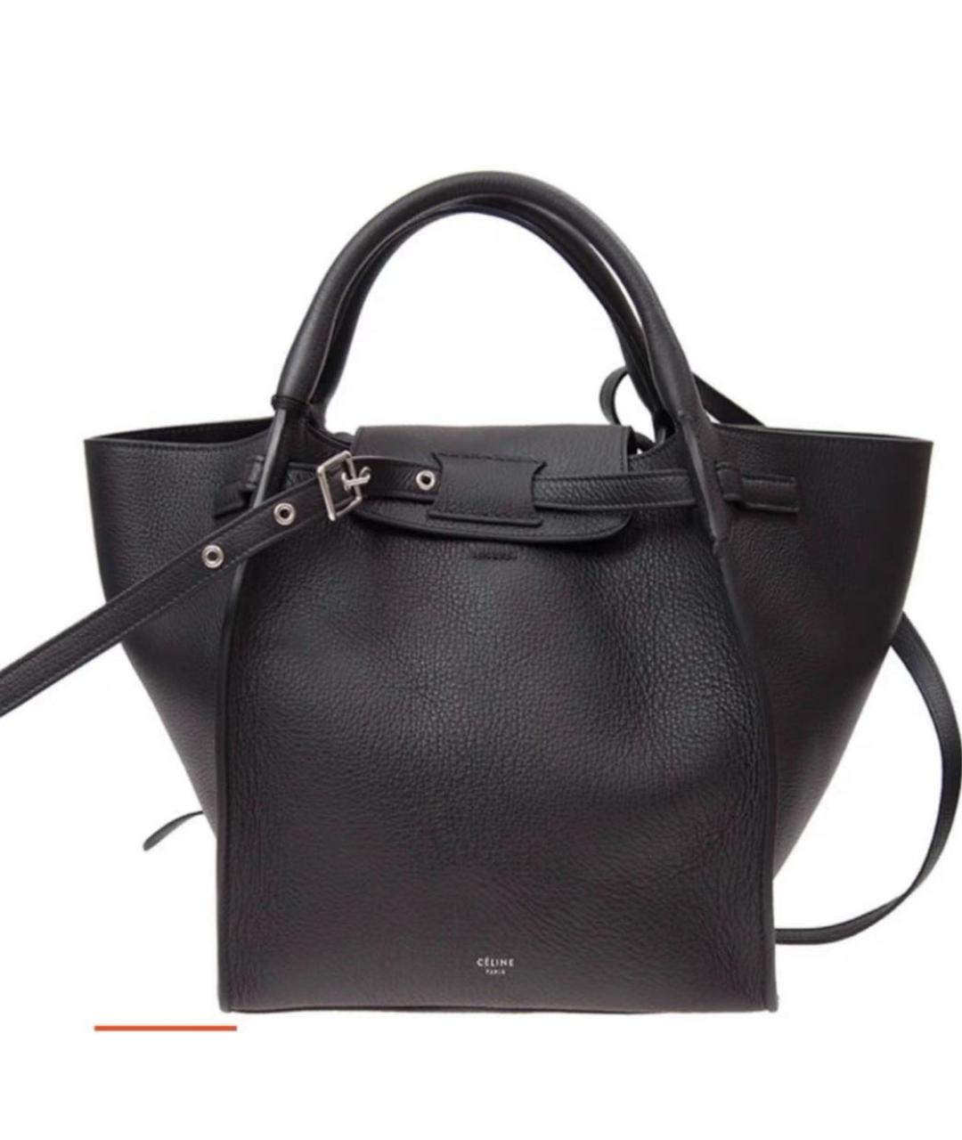 CELINE Черная кожаная сумка с короткими ручками, фото 5