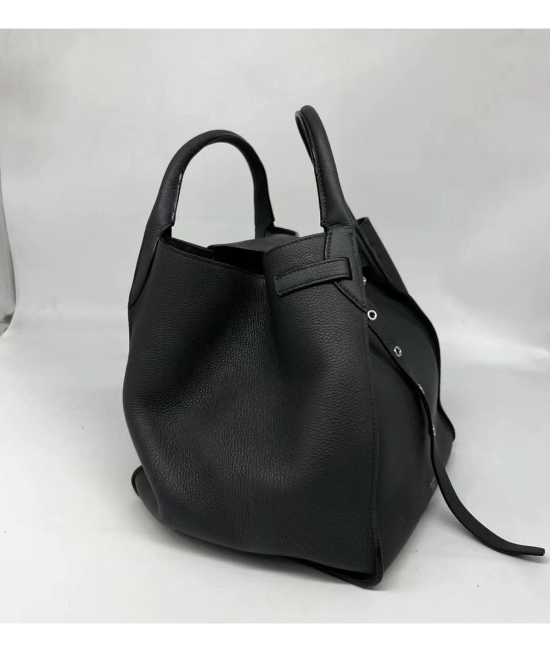 CELINE Черная кожаная сумка с короткими ручками, фото 4