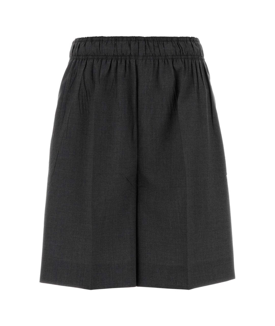 PRADA Антрацитовые шерстяные шорты, фото 1