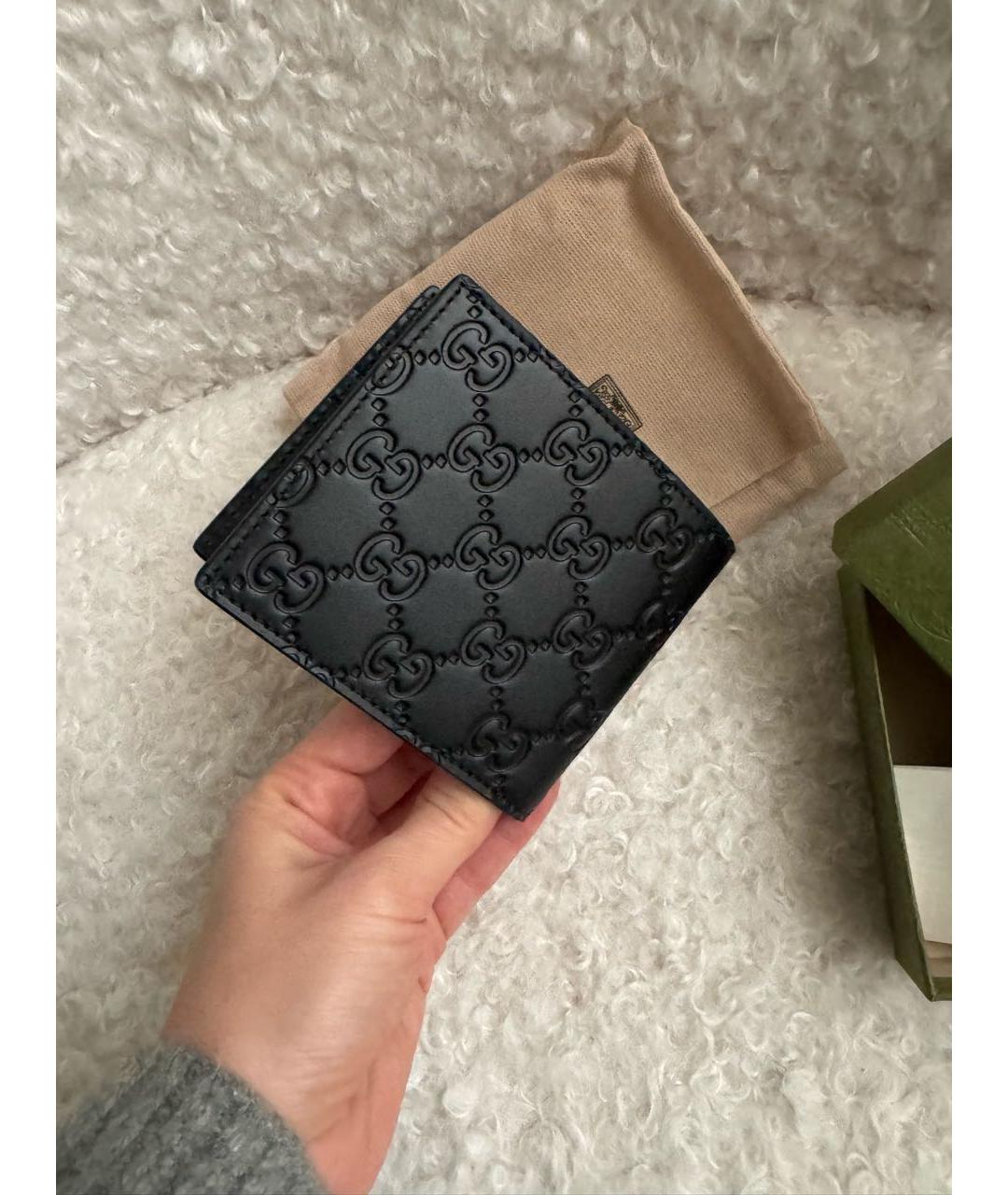 GUCCI Черный кожаный кошелек, фото 4