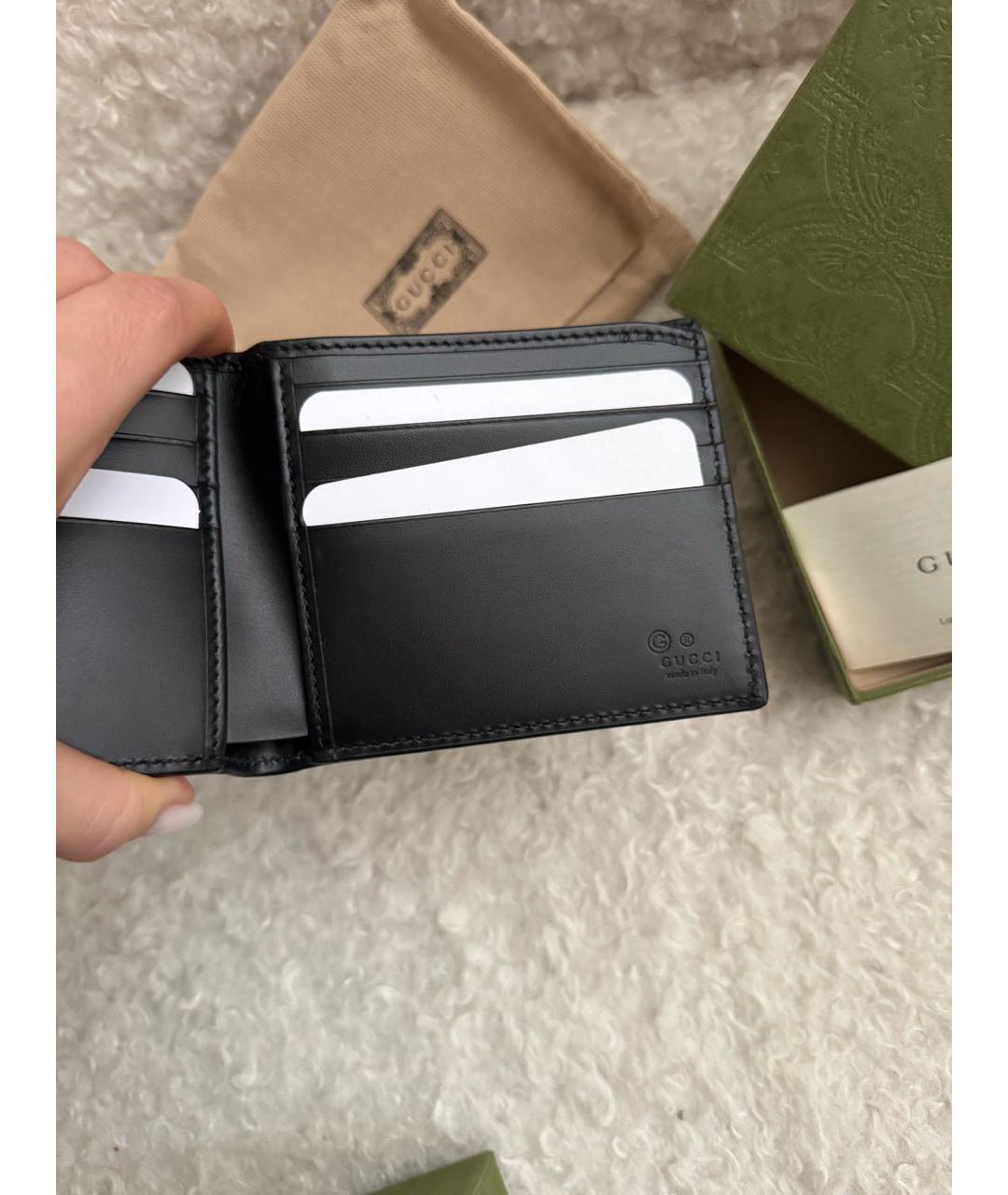 GUCCI Черный кожаный кошелек, фото 5