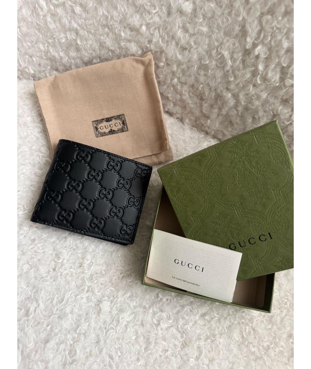 GUCCI Черный кожаный кошелек, фото 2