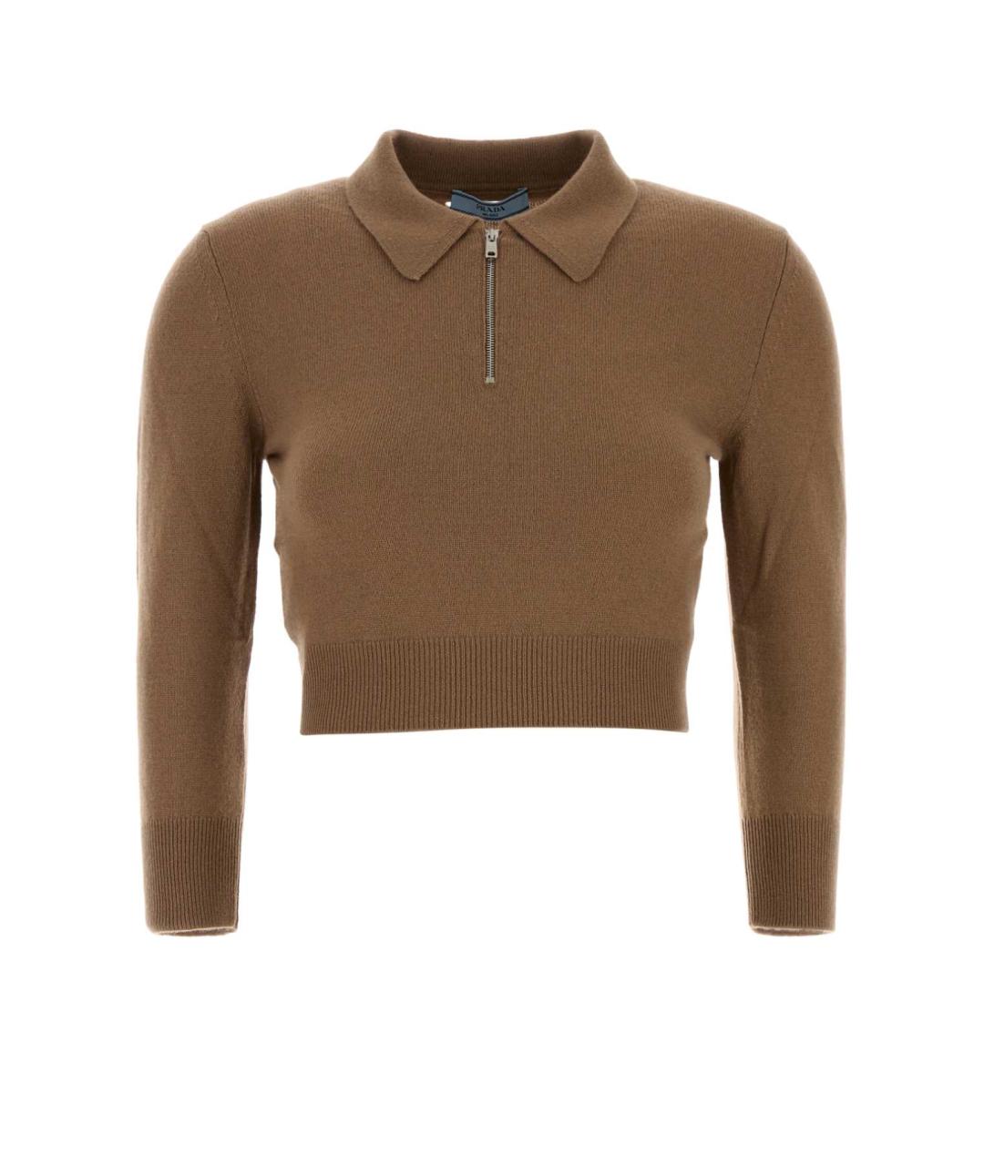 PRADA Коричневый кашемировый джемпер / свитер, фото 1