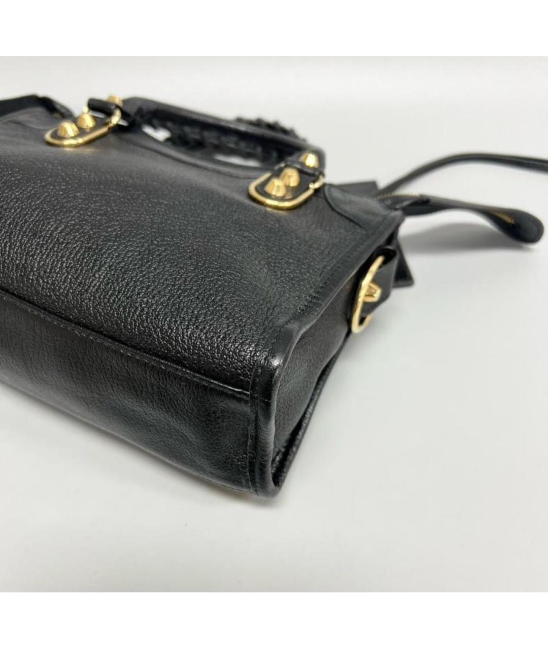 BALENCIAGA Черная кожаная сумка с короткими ручками, фото 5