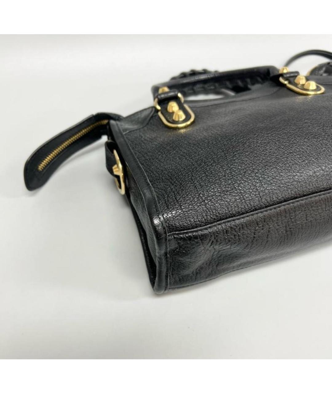 BALENCIAGA Черная кожаная сумка с короткими ручками, фото 6