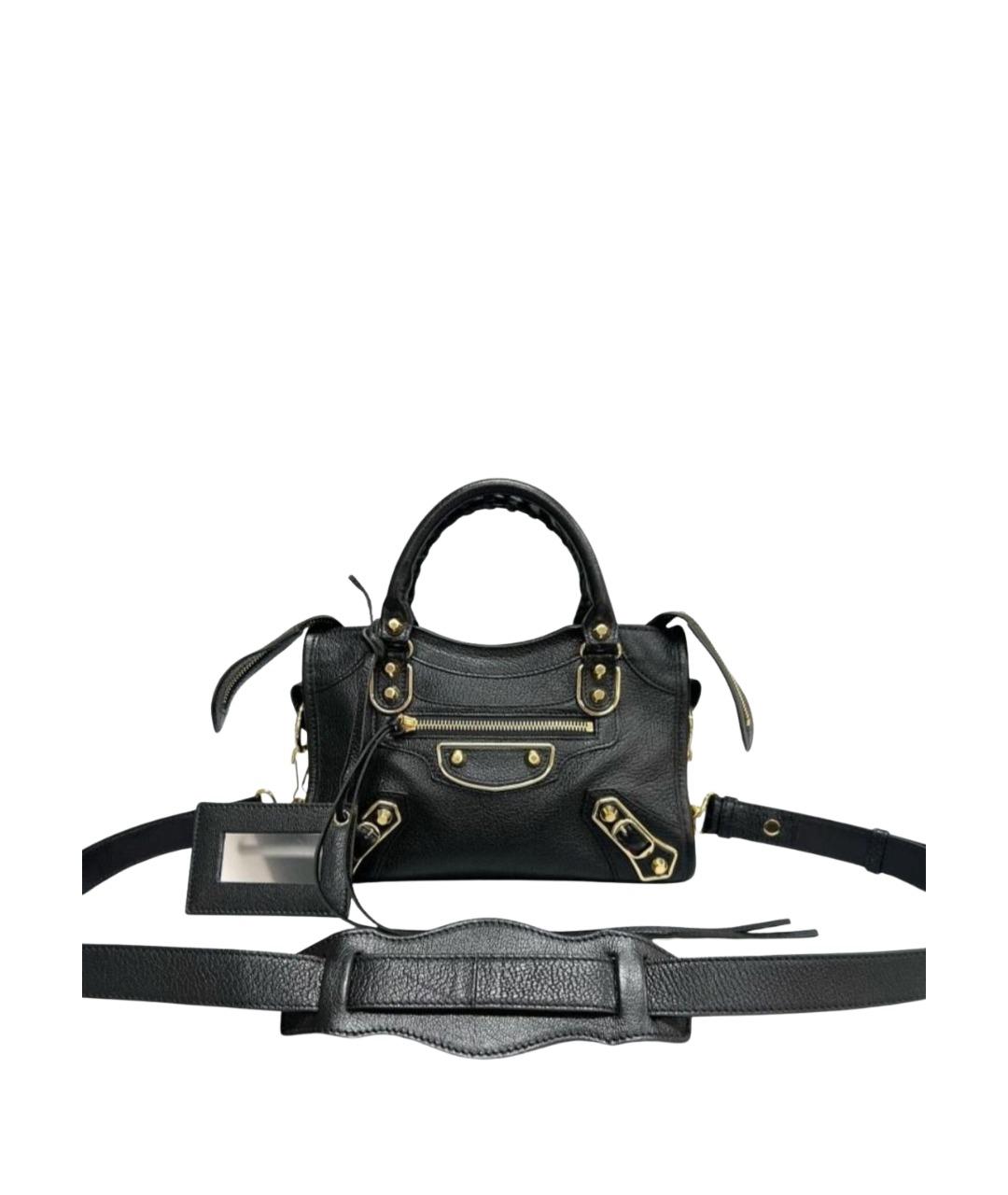 BALENCIAGA Черная кожаная сумка с короткими ручками, фото 1