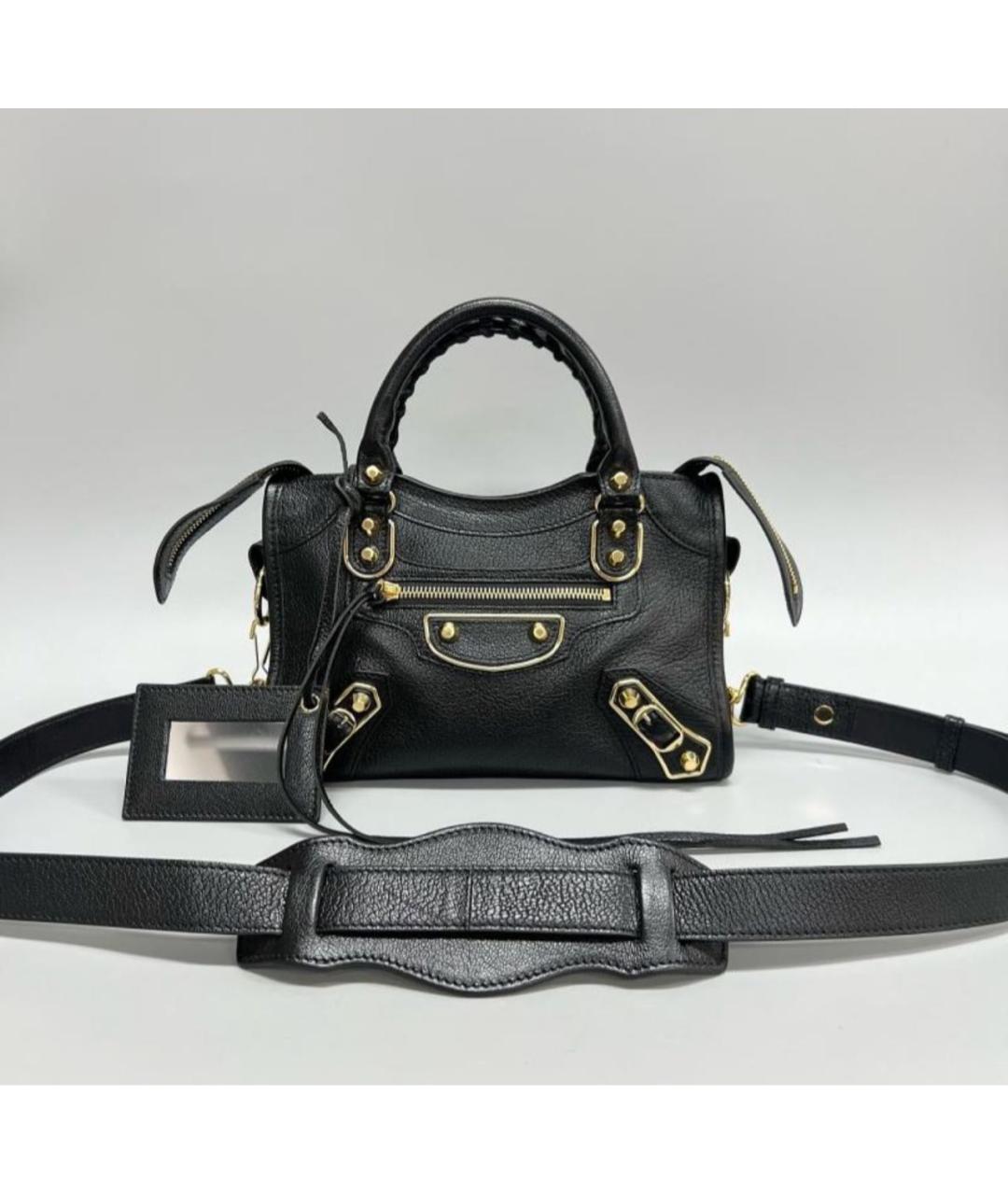 BALENCIAGA Черная кожаная сумка с короткими ручками, фото 8