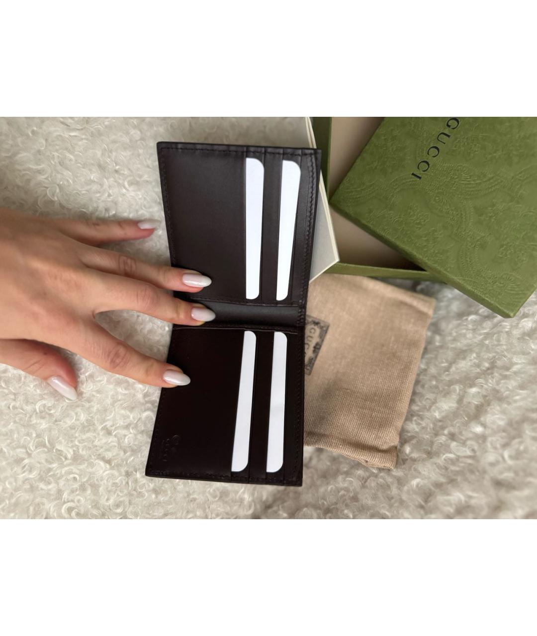 GUCCI Коричневый кожаный кошелек, фото 2