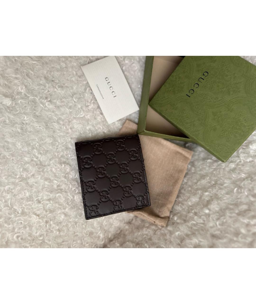 GUCCI Коричневый кожаный кошелек, фото 5
