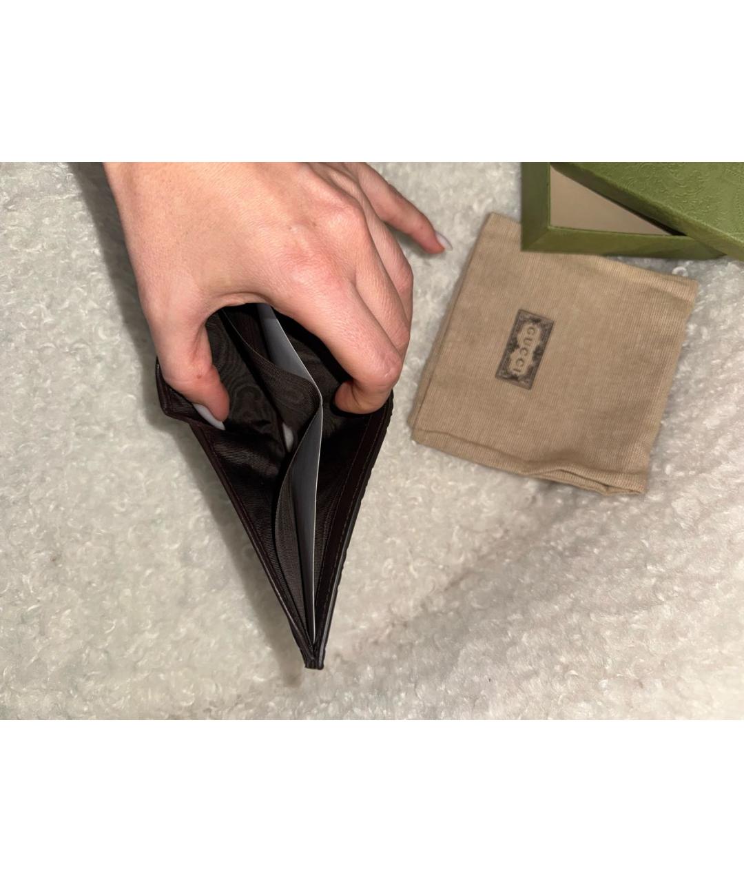 GUCCI Коричневый кожаный кошелек, фото 6