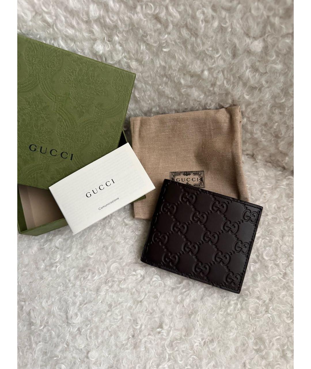 GUCCI Коричневый кожаный кошелек, фото 7