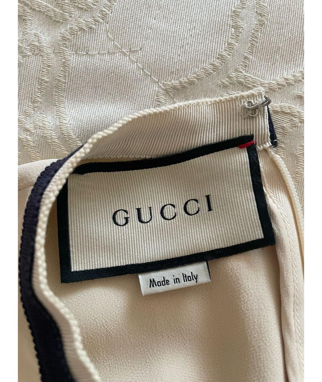 GUCCI Белое вискозное платье, фото 4