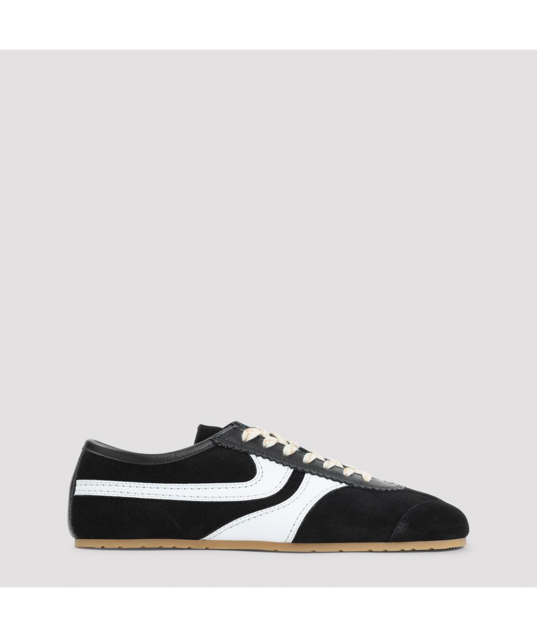 DRIES VAN NOTEN Черные замшевые низкие кроссовки / кеды, фото 2