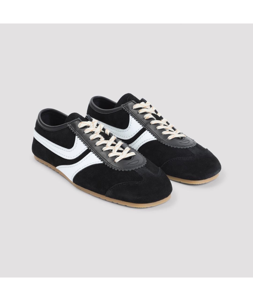 DRIES VAN NOTEN Черные замшевые низкие кроссовки / кеды, фото 4