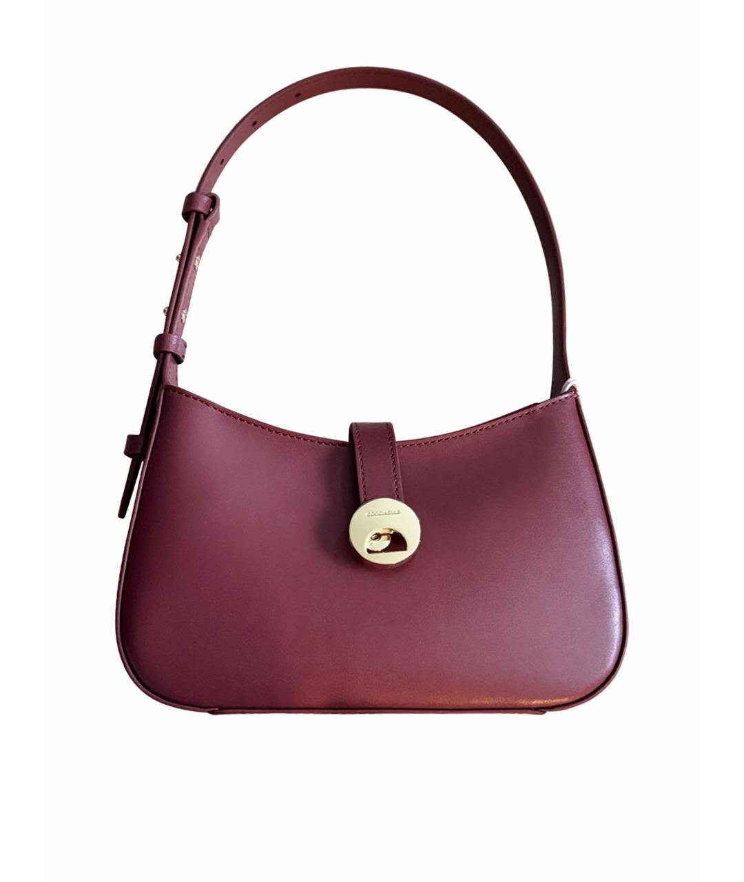 COCCINELLE Бордовая кожаная сумка с короткими ручками, фото 1