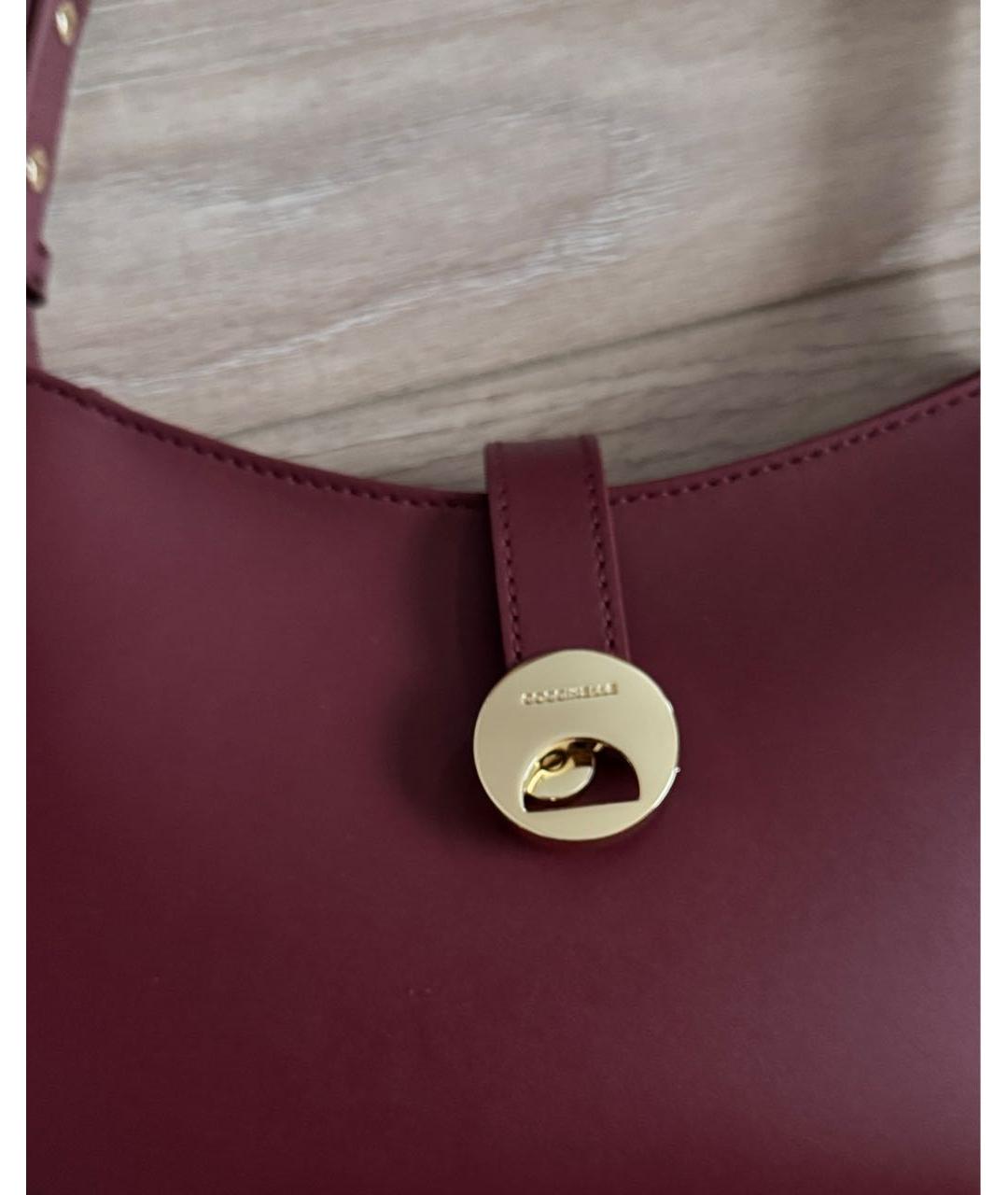 COCCINELLE Бордовая кожаная сумка с короткими ручками, фото 7