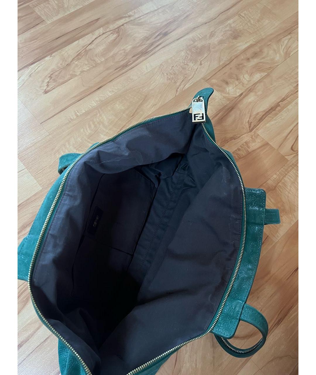 FENDI Зеленая кожаная сумка через плечо, фото 8