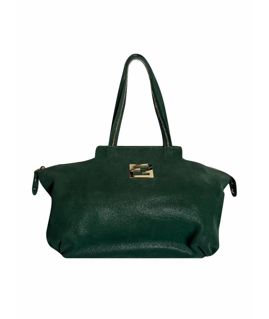 FENDI Зеленая кожаная сумка через плечо, фото 1