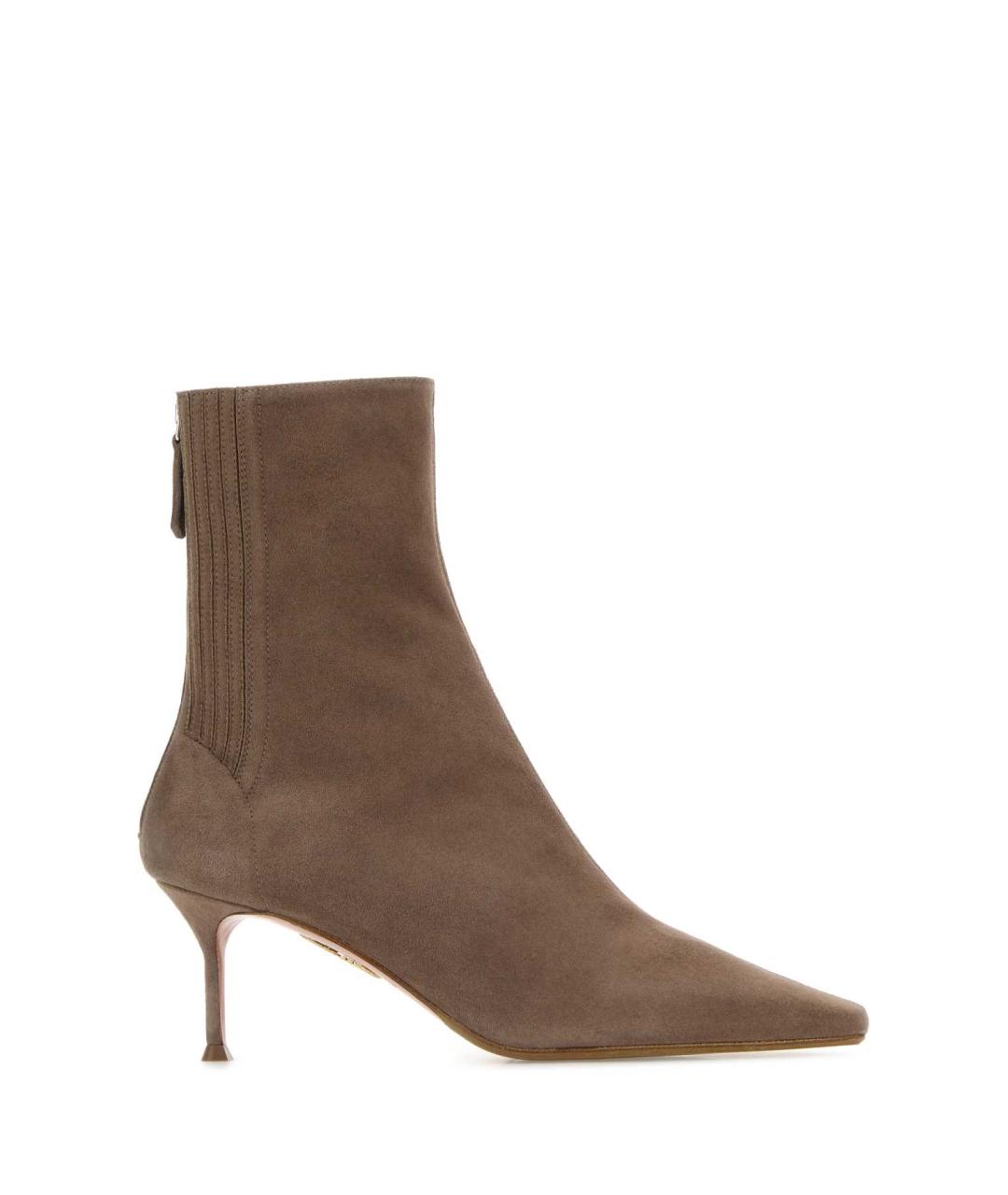 AQUAZZURA Серые кожаные ботильоны, фото 1