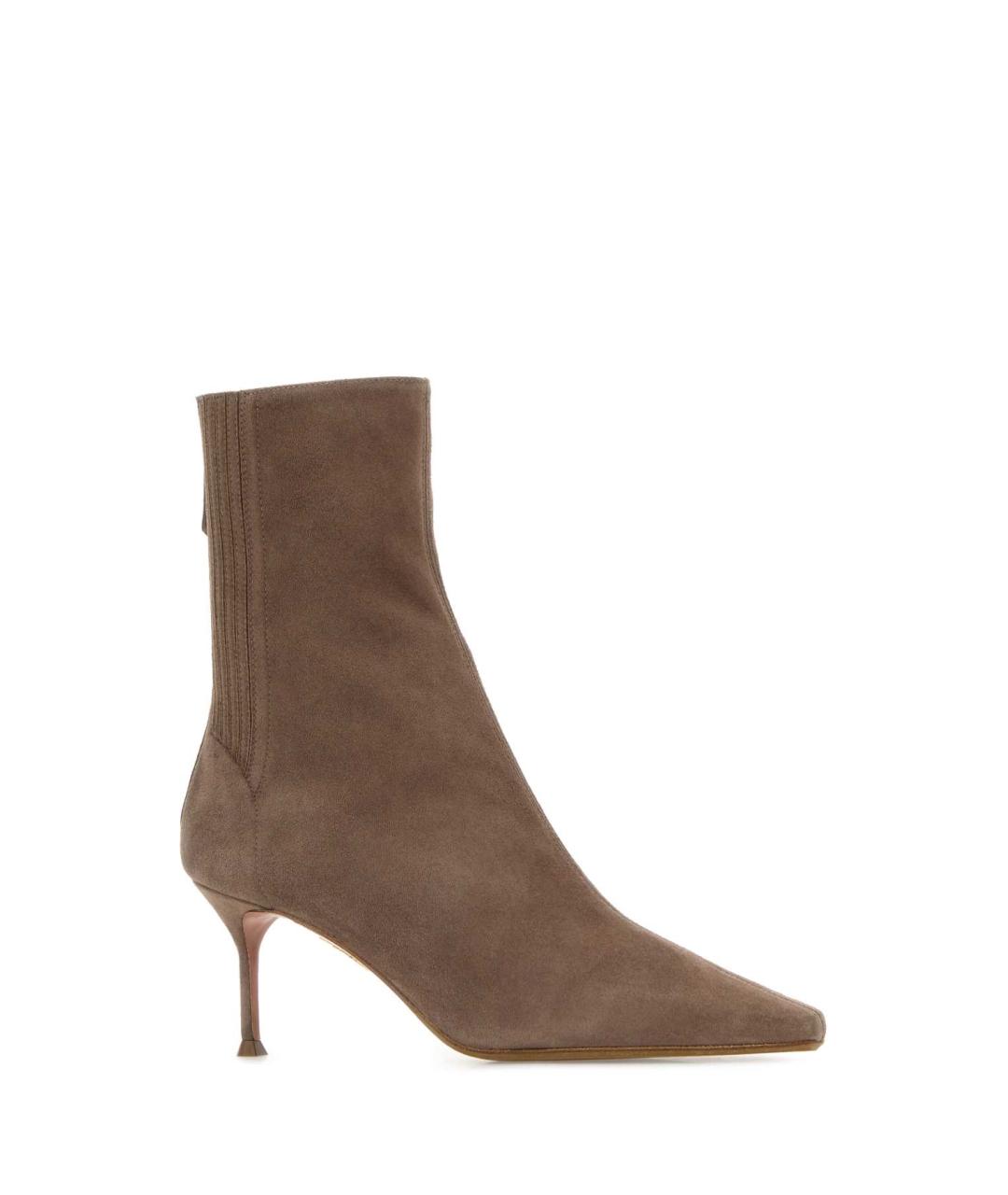 AQUAZZURA Серые кожаные ботильоны, фото 2