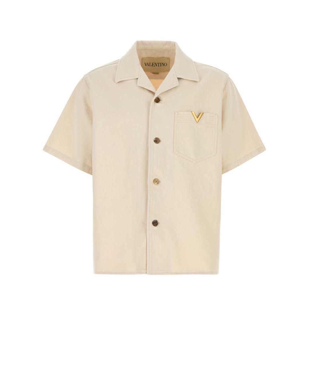 VALENTINO Бежевая хлопковая кэжуал рубашка, фото 1