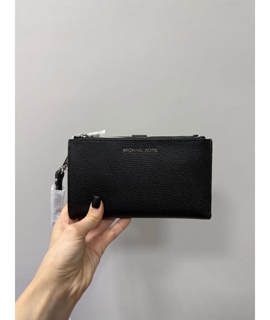 MICHAEL KORS Черный кожаный кошелек, фото 2