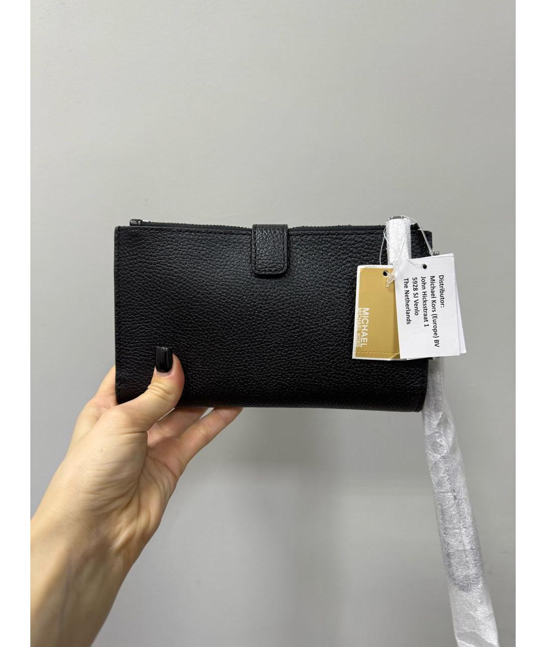 MICHAEL KORS Черный кожаный кошелек, фото 4