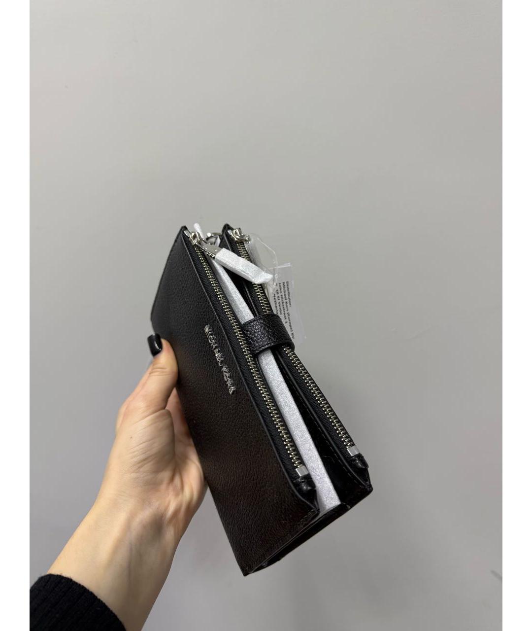 MICHAEL KORS Черный кожаный кошелек, фото 3