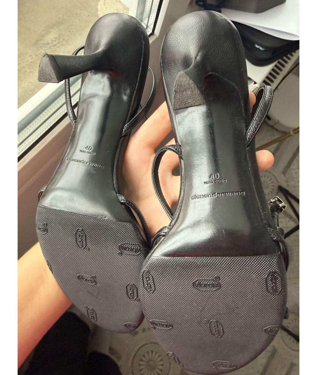 ALEXANDER WANG Черные кожаные босоножки, фото 6