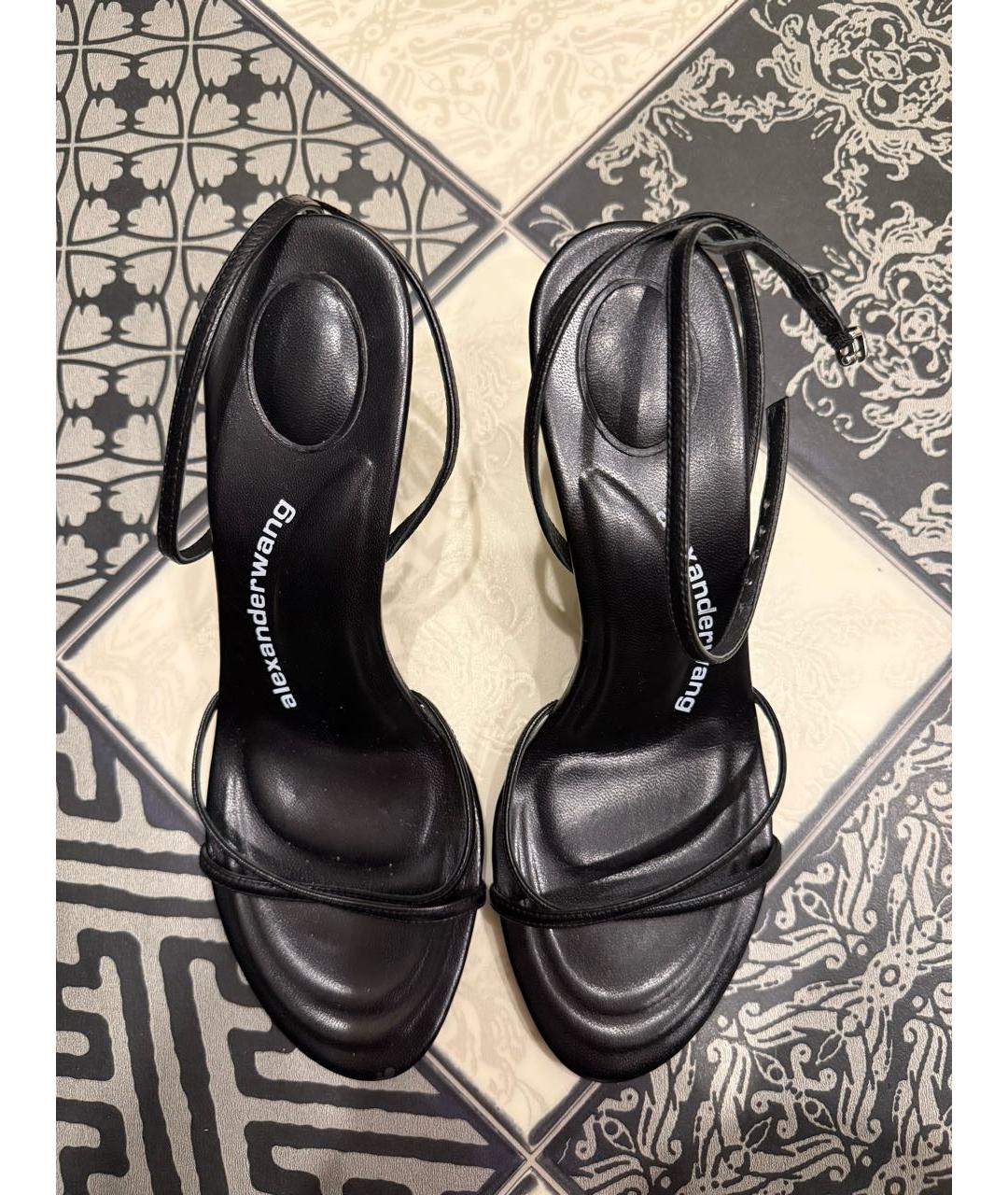 ALEXANDER WANG Черные кожаные босоножки, фото 2