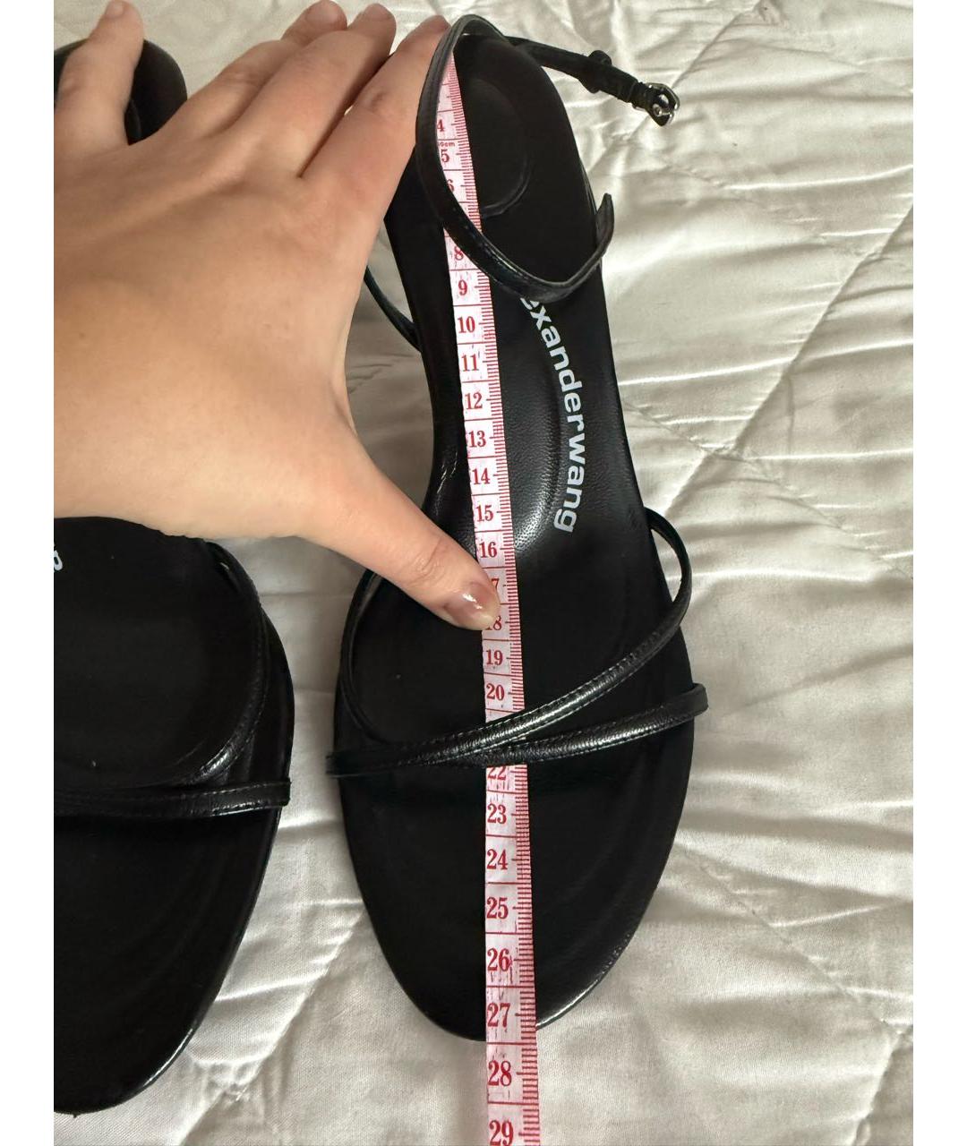 ALEXANDER WANG Черные кожаные босоножки, фото 8