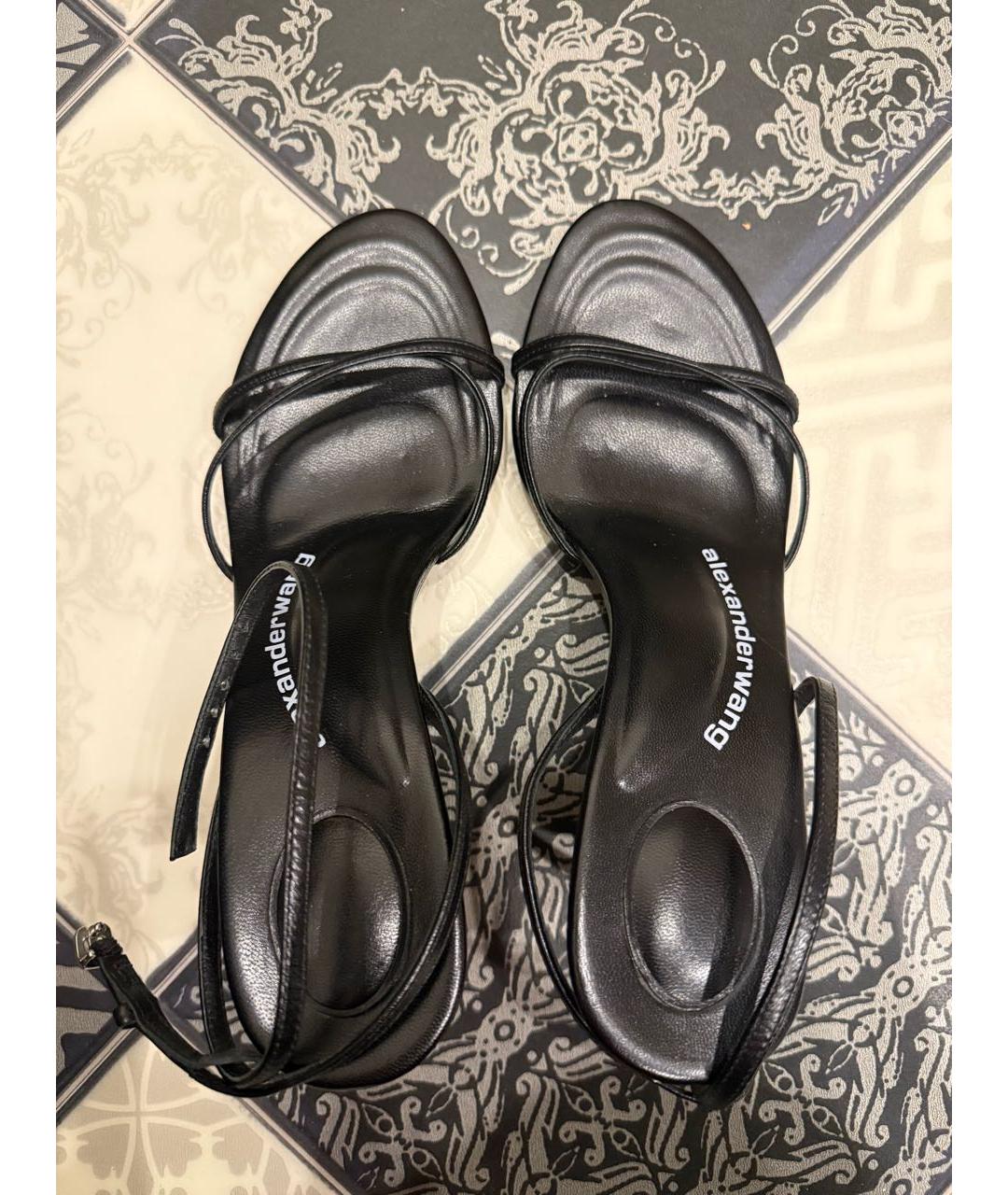 ALEXANDER WANG Черные кожаные босоножки, фото 3