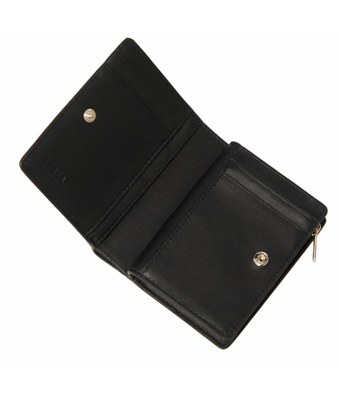 FURLA Черный кожаный кошелек, фото 3