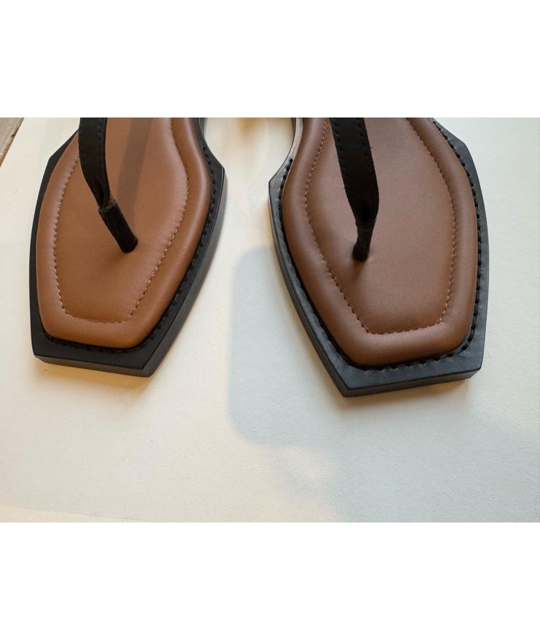 AMI ALEXANDRE MATTIUSSI Черные кожаные сандалии, фото 5