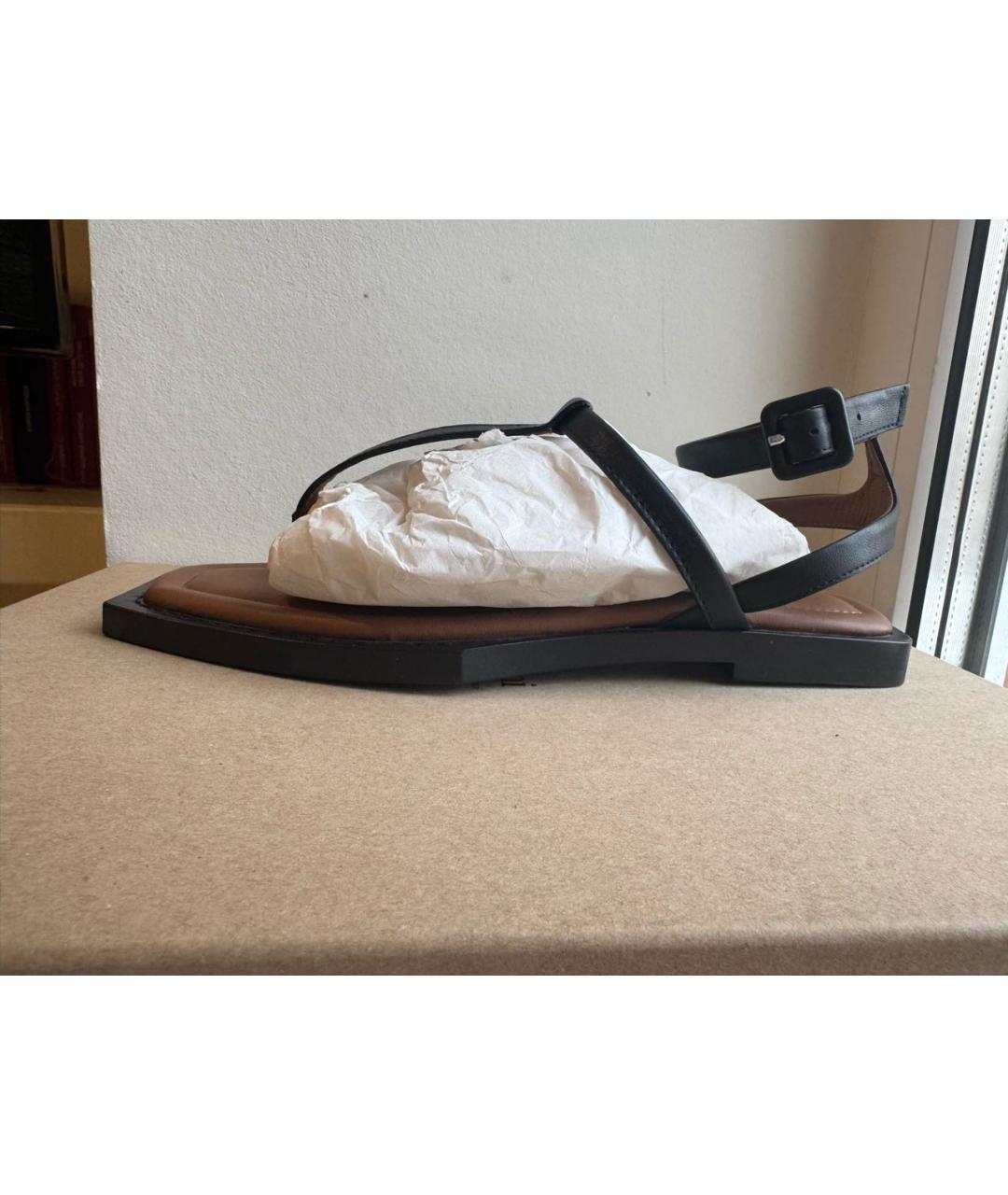 AMI ALEXANDRE MATTIUSSI Черные кожаные сандалии, фото 9